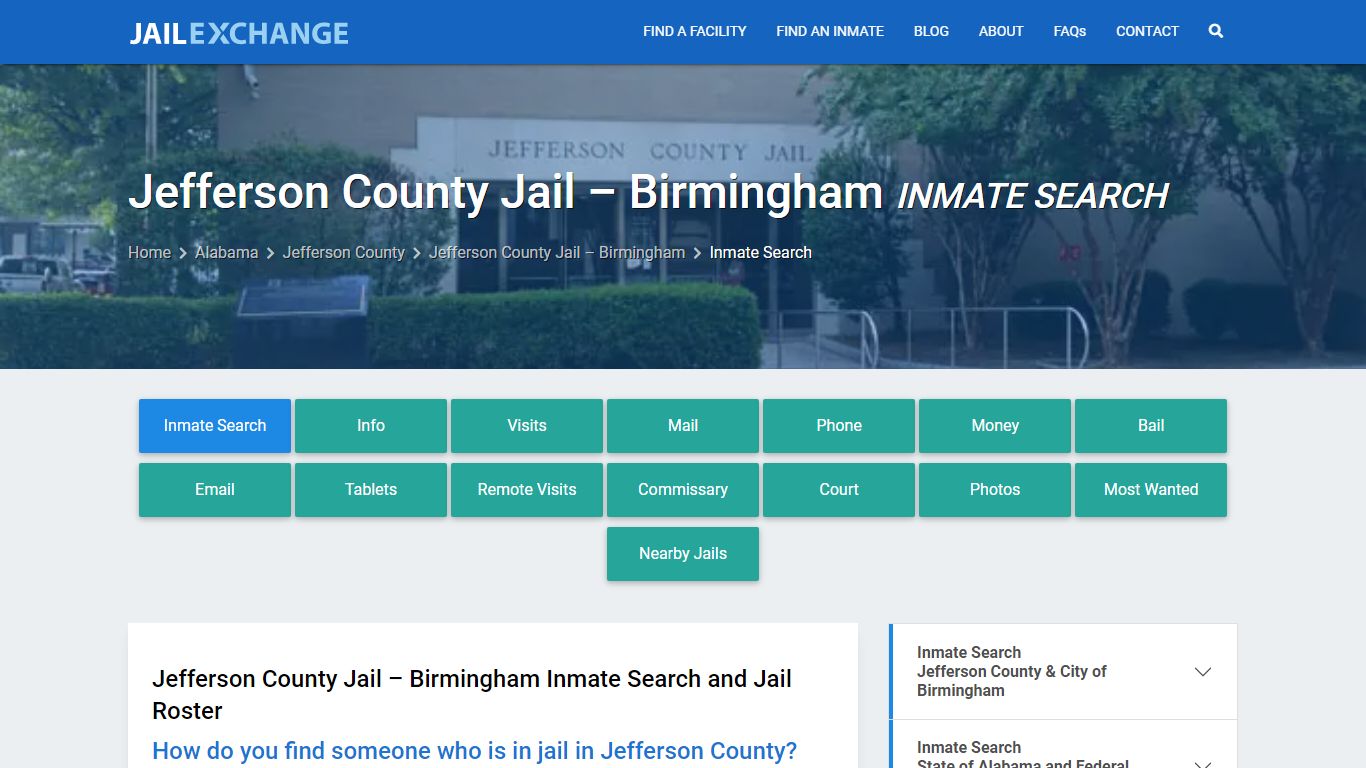 Inmate Search: Roster & Mugshots - Jefferson County Jail – Birmingham, AL